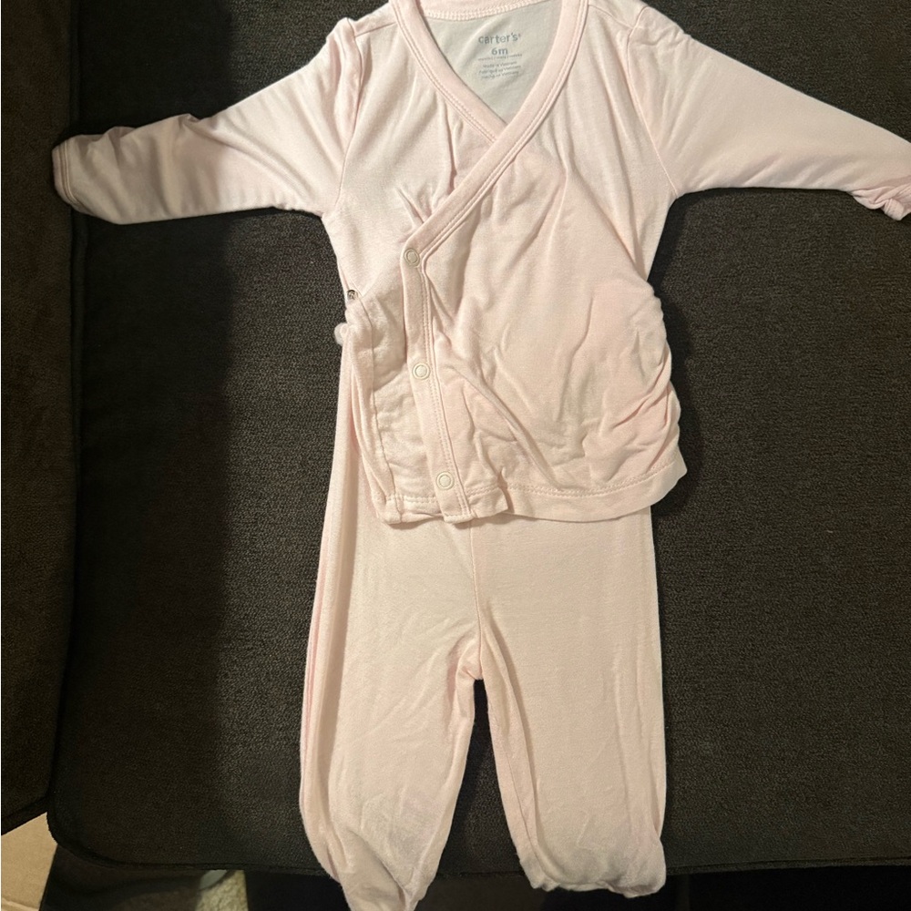 Carter’s Baby Pink Wrap Top & Footed Pants Set | 6 Months
